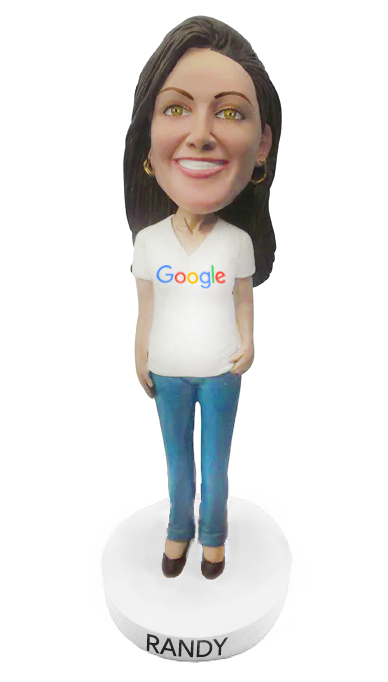 Female with Logo on Shirt