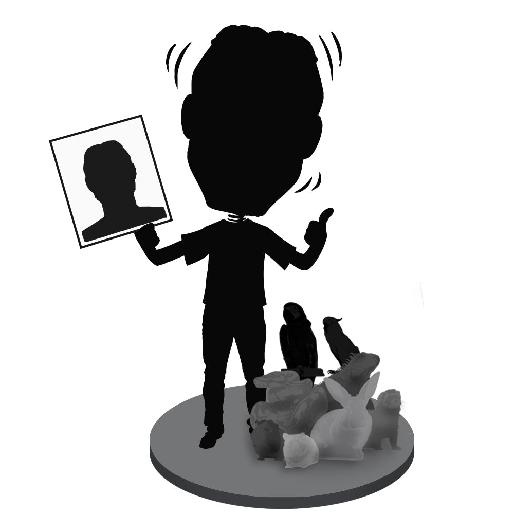Custom Head-to-Toe Bobblehead: 1 Human, 1 Pet