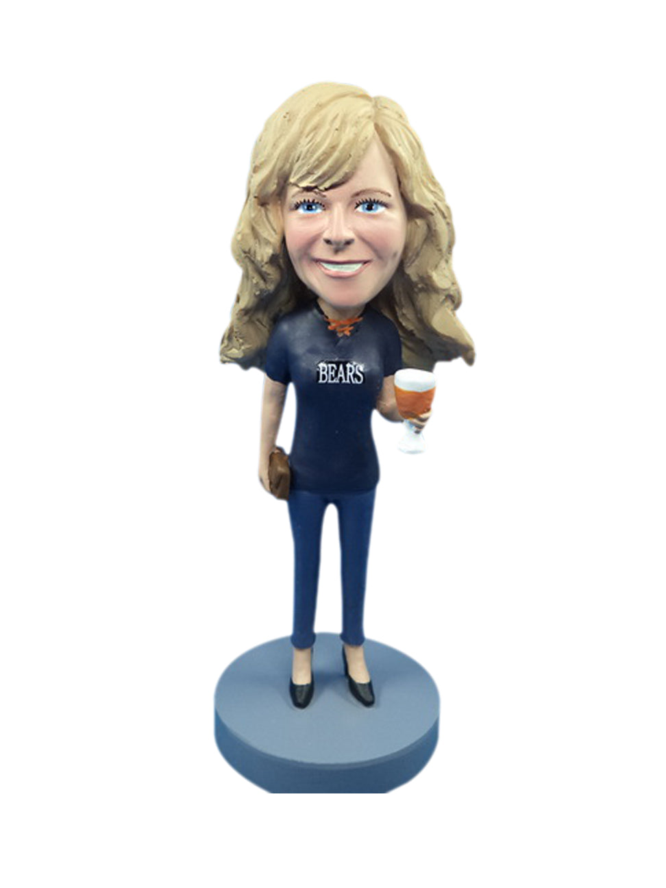 Female Sports Fan Holding a Beer