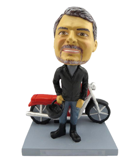 Biker in Front of Motorcycle